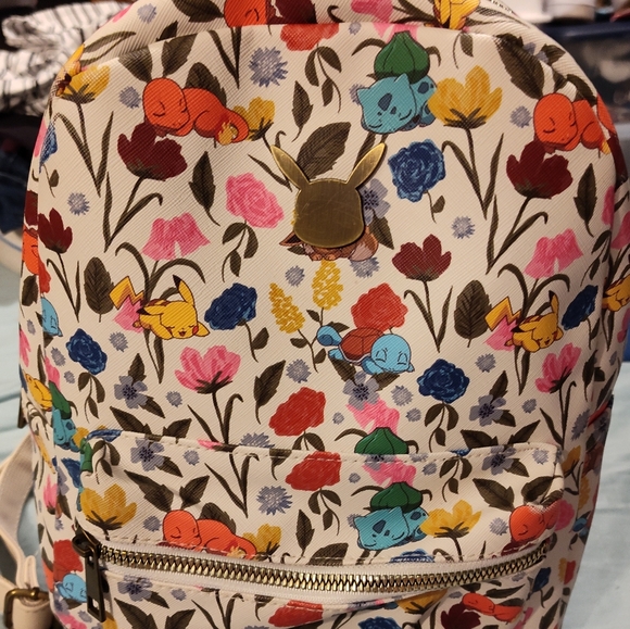 Like-New POKEMON Backpack Purse (Sleeping and Flowers) - Picture 2 of 15